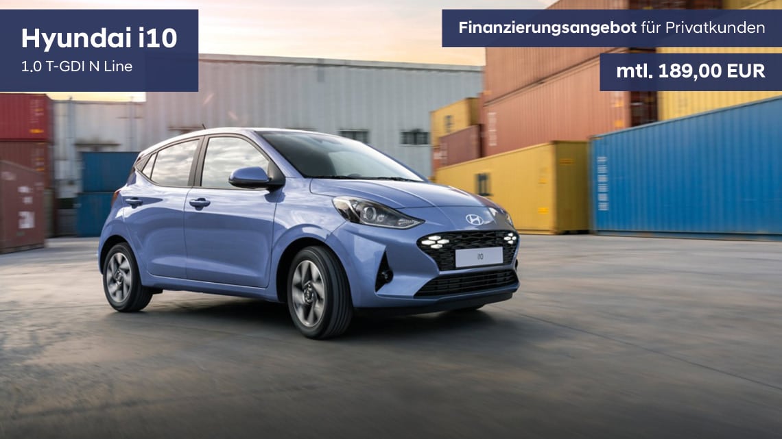 Hyundai i10 Finanzierungsangebot für Privatkunden - gültig bis 30.06.2025