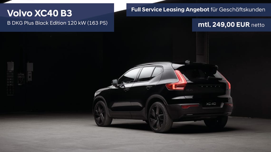 Volvo XC40 LeasinganVolvo XC40 Leasingangebot für Geschäftskunden - gültig bis 30.09.2025gebot für Privatkunden - gültig bis 30.09.2025