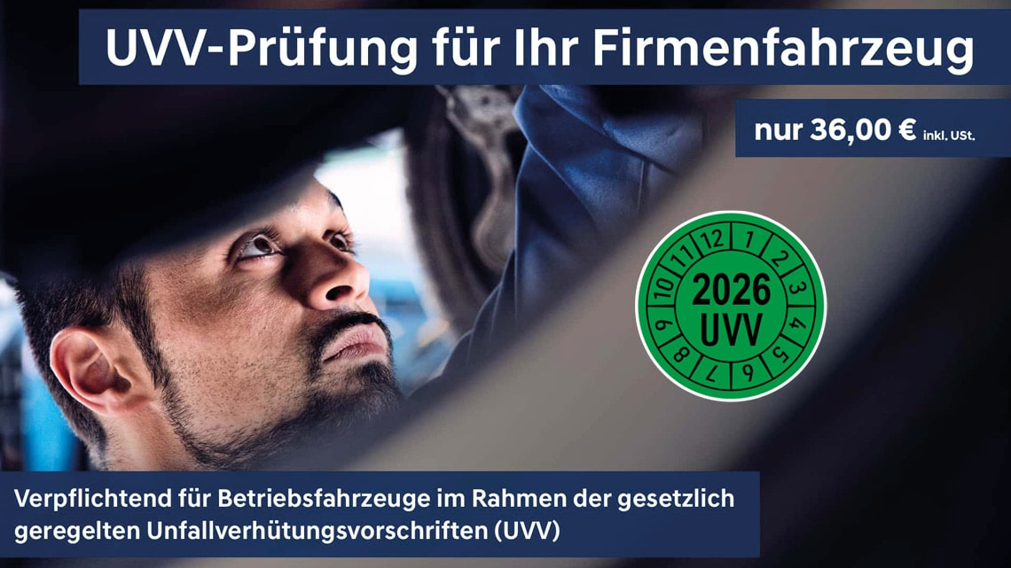 UVV-Prüfung für Firmenfahrzeuge