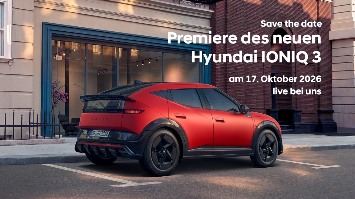 Save the date: Premiere des neuen Hyundai IONIQ 3 am 17. Oktober 2026 Save the date: Premiere des neuen Hyundai IONIQ 3 am 17. Oktober 2026