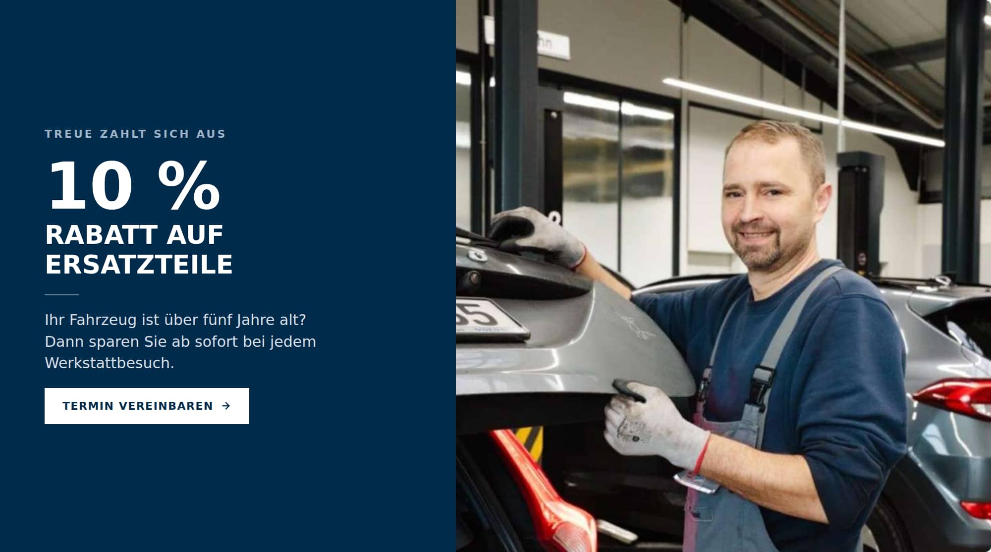 ab sofort 10% Rabatt auf Ersatzteile für Ihr Fahrzeug älter als 5 Jahre ab sofort 10% Rabatt auf Ersatzteile für Ihr Fahrzeug älter als 5 Jahre